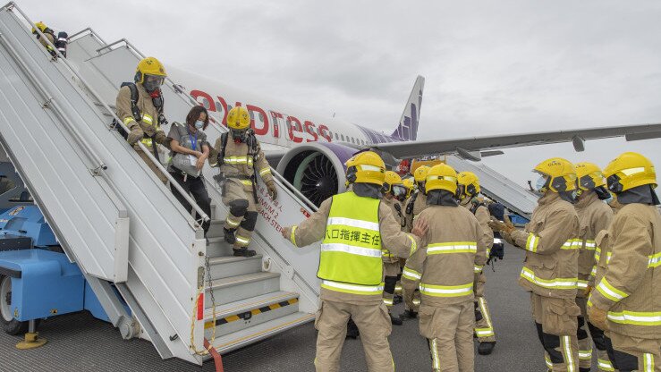 Hong Kong International Airport Conducted Aircraft Crash and Rescue Exercise on the Third Runway